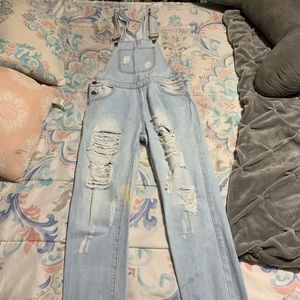 Forever 21 Distressed Overalls